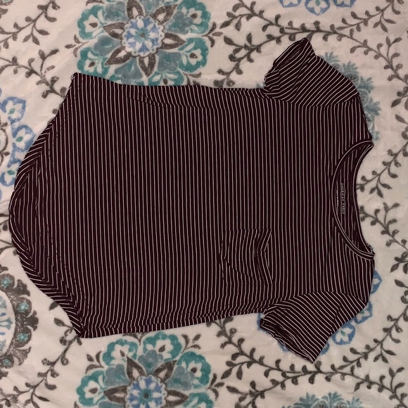 Purple & White Striped Shirt w/ a Pocket! - Picture 1 of 2